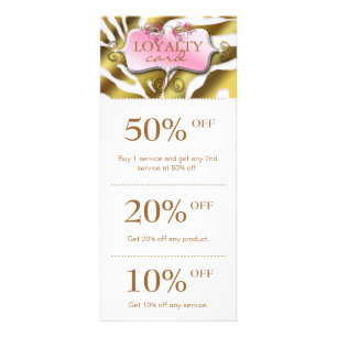 Jewelry Marketing Cards Pink Gold Zebra Salon