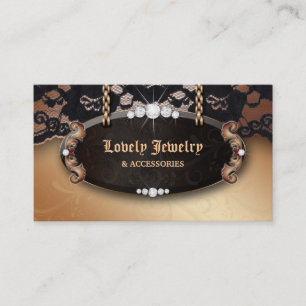 Jewelry N Lace Fashion Gold Chocolate Black Business Card