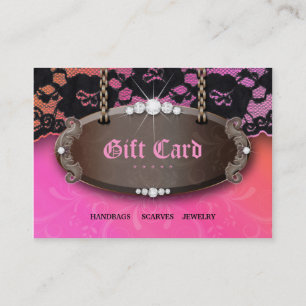Jewelry N Lace Fashion Pink Orange Gift Card
