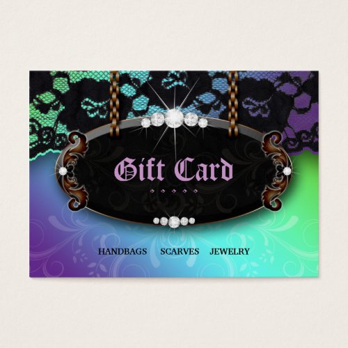 Jewelry N Lace Fashion Purple Blue Gift Card Business Card Template