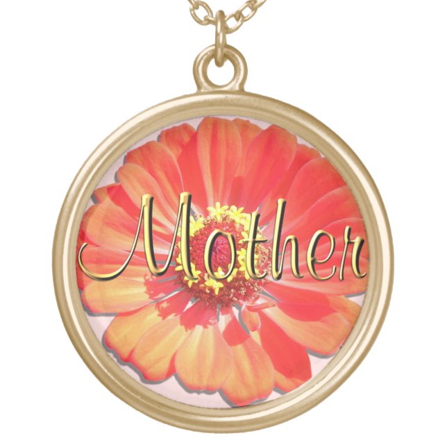 Jewelry - Necklace - Red Zinnia "Mother" (Front)