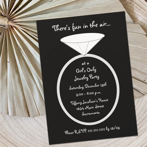 Jewelry Party Invitation -- Jewelry on Black