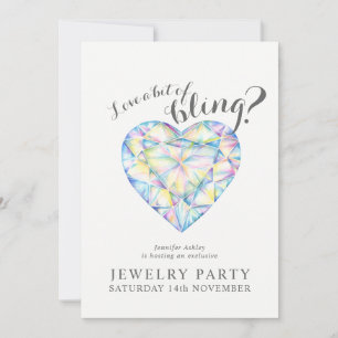 Jewelry party invites diamond love bling