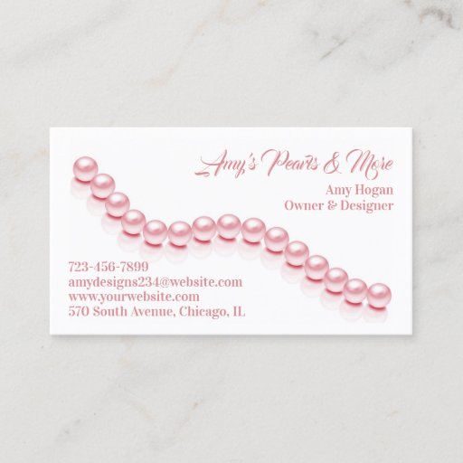 Customizable Jewelry Pearl Business Card