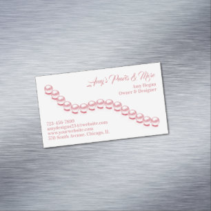 Jewelry Pearl Business Card Magnet