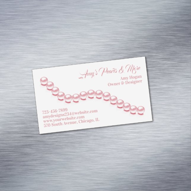 Jewelry Pearl Business Card Magnet (In Situ)