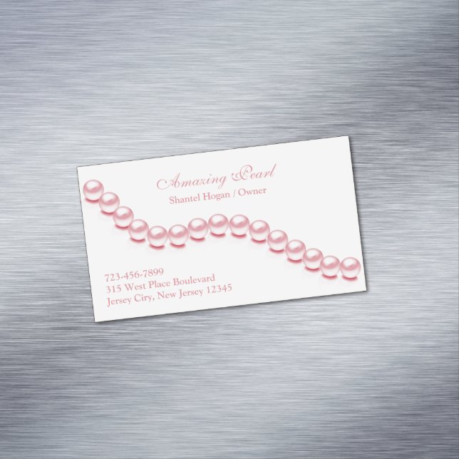 Jewelry Pearl Business Card Magnet (In Situ)