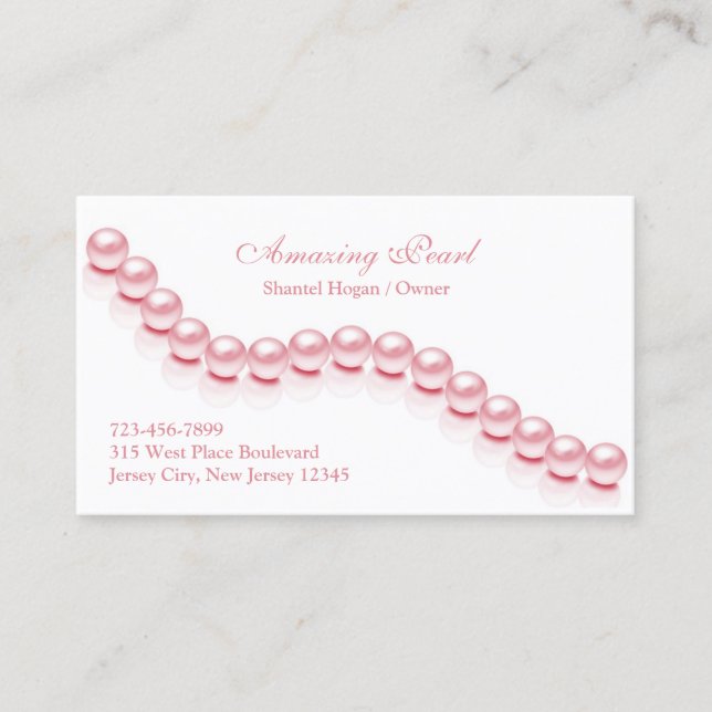 Jewelry Pearl Business Card Template (Front)