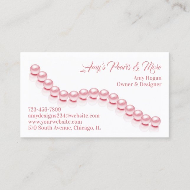 Jewelry Pearl Business Card Template (Front)