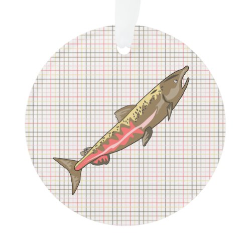Jewelry - Pendant - Chinook Salmon on Plaid Ornament