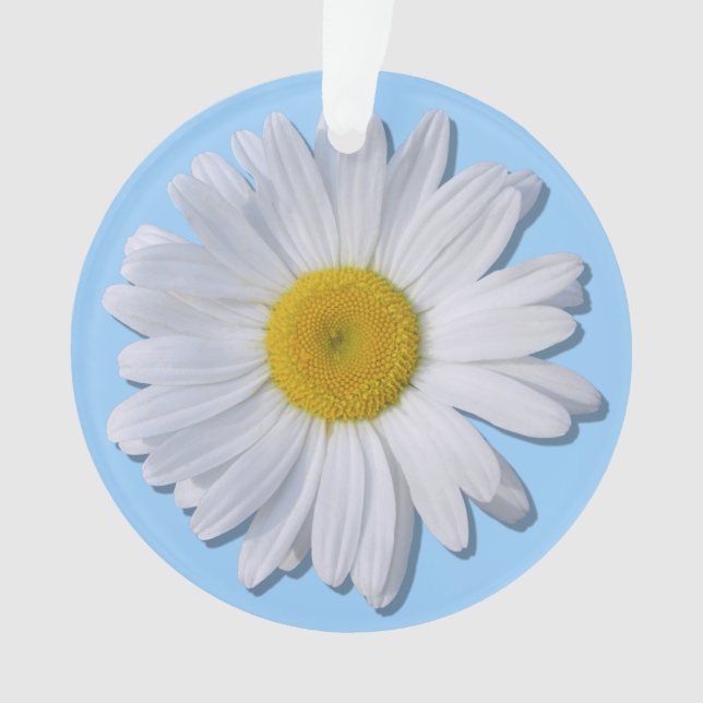 Jewelry - Pendant - New Daisy on Blue Ornament (Front)