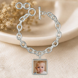 Jewelry photo keepsake square charm bracelet