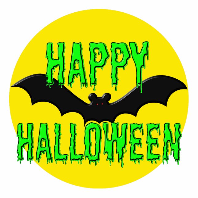 Jewelry - Pin - Batty "Happy Halloween" Cutout (Front)