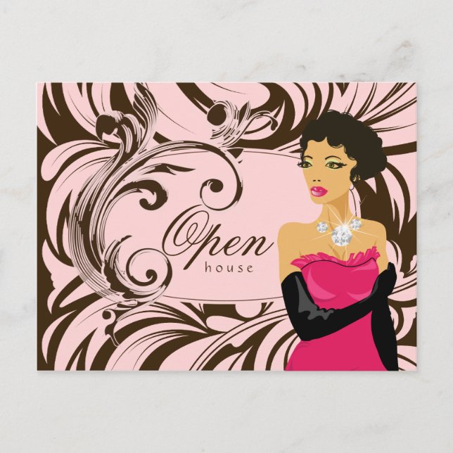 Jewelry Postcard Diamond Woman Salon Spa (Front)
