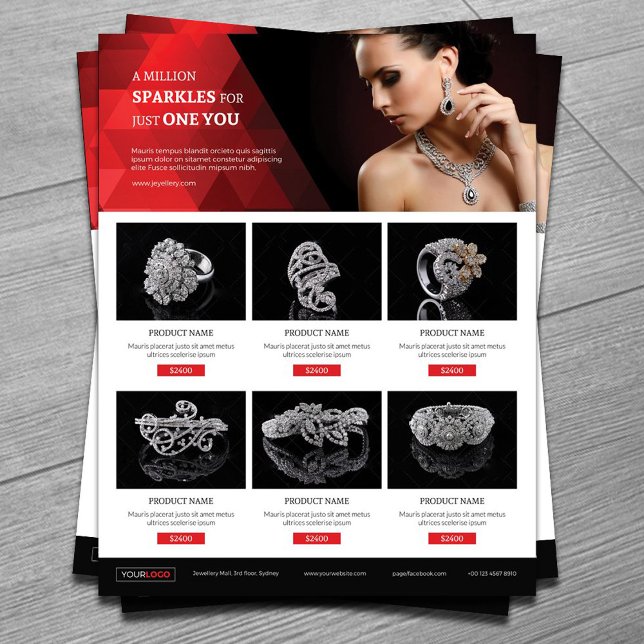 Jewelry Product Promotional Flyer Template (Creator Uploaded)