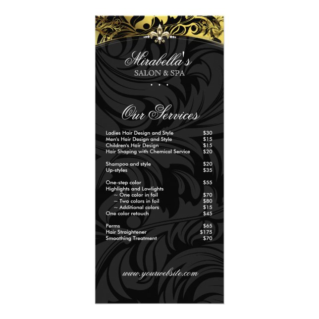 Jewelry Rack Card Fashion Fleur de lis Black Gold (Front)