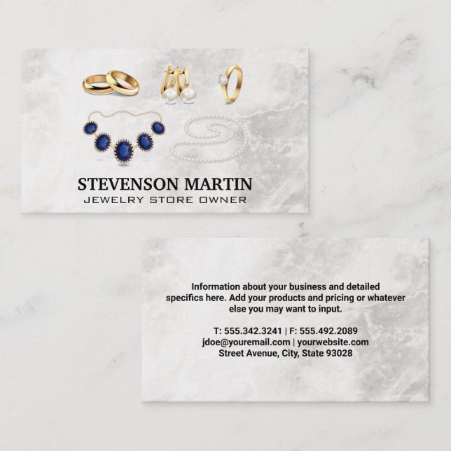 Jewelry | Rings Necklaces Gold Business Card (Front/Back)