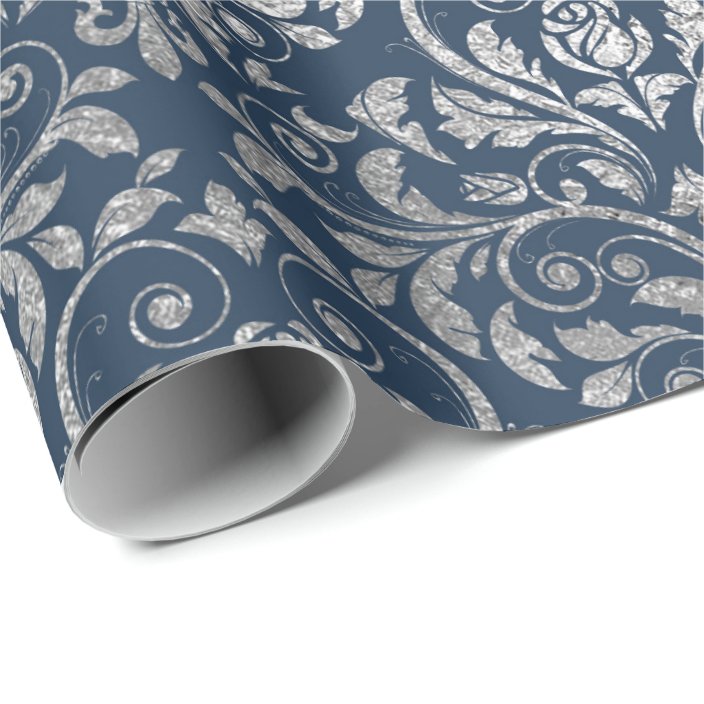 blue and silver wrapping paper