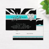 Jewelry Salon Gift Card Zebra Animal Lips Blue (Desk)