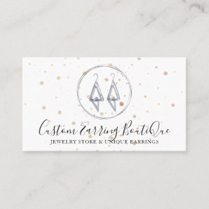 Jewelry Seller Silver Earring Business Card