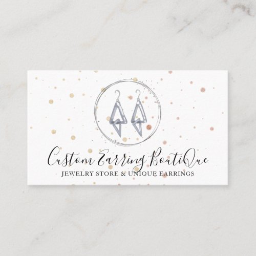 Jewelry Seller Silver Earring Business Card