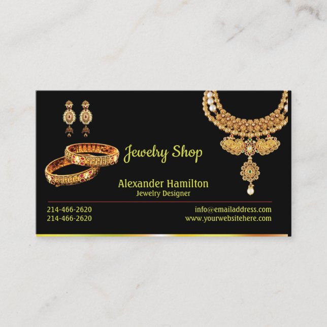 Jewelry Shop Business Card (Front)