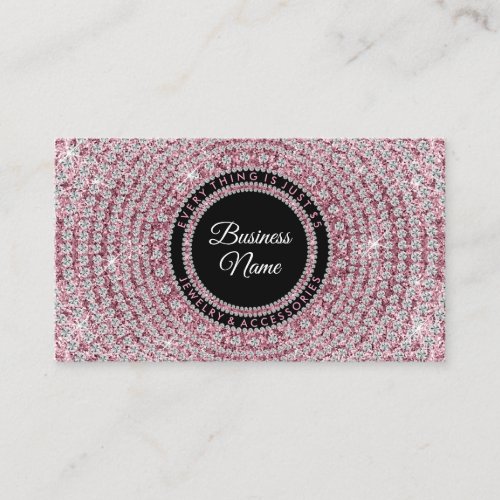 Jewelry Shop Pink Bling Business Card