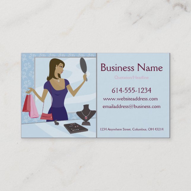Jewelry Shopper Business Cards (Front)