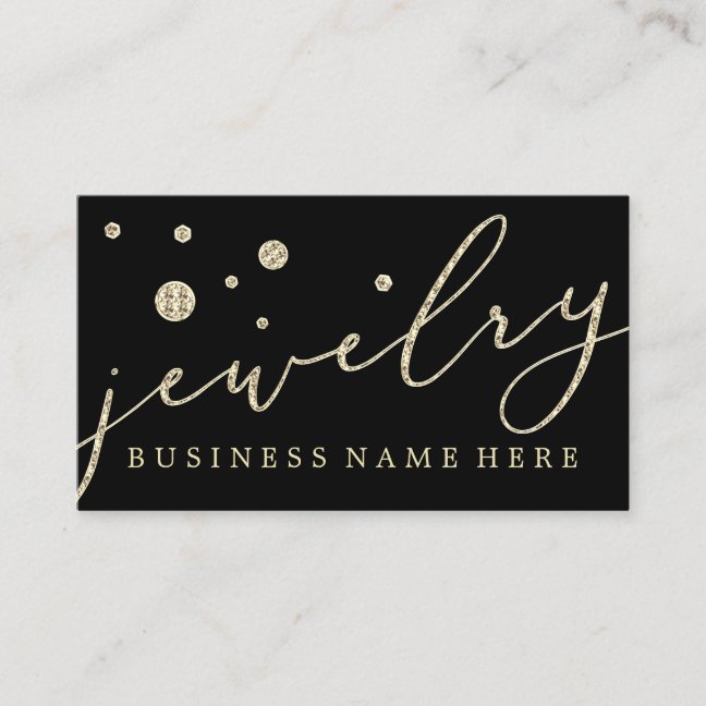 Jewelry Signature Gold Diamond Business Card