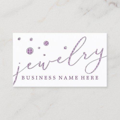 Jewelry Signature Purple Diamond Accessories Business Card