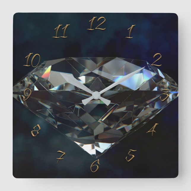 Jewelry Square Wall Clock (Front)