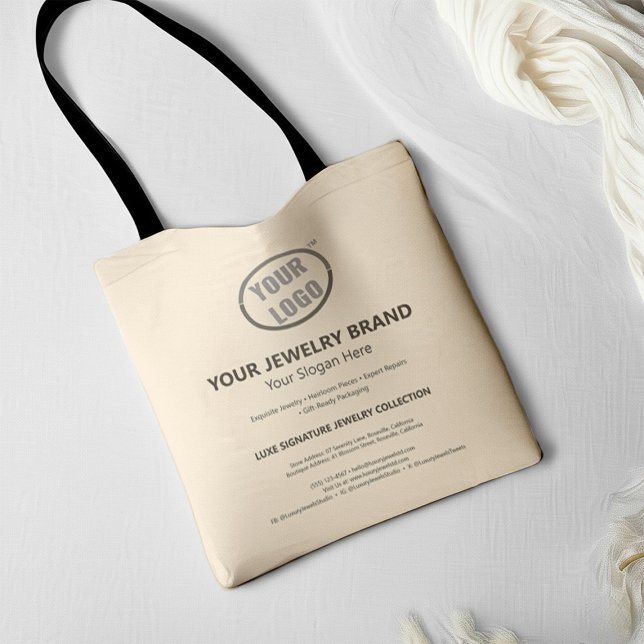 Jewelry Store Brand Logo Professional Promotional Tote Bag (Creator Uploaded)