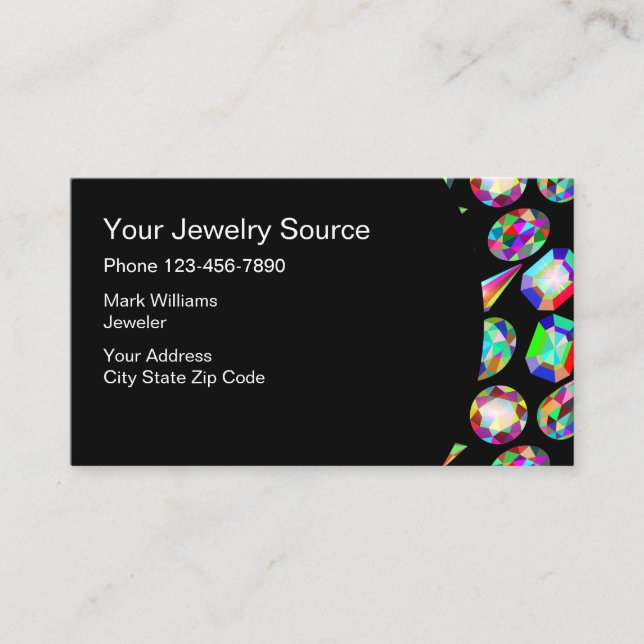 Jewelry Store Designer Business Card (Front)