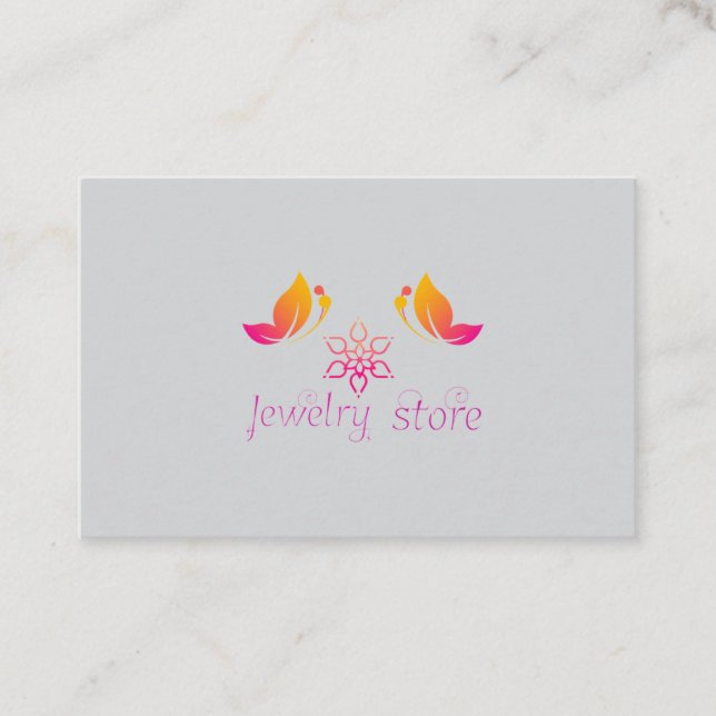 Jewelry store logo business card (Front)