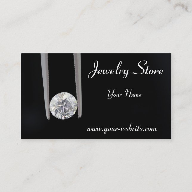 Jewelry Store One Carat Diamond Business Card (Front)