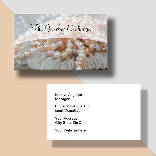 Jewelry Store Pearls Theme Business Card (Creator Uploaded)