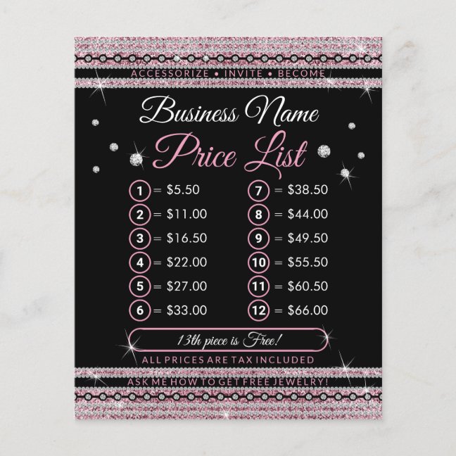 Jewelry Store Price List Flyer