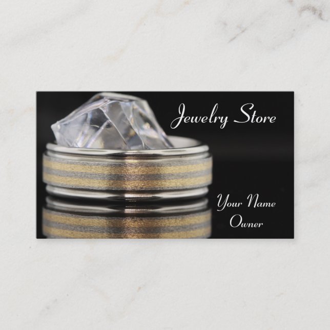 Jewelry Store Wedding Band Business Card (Front)