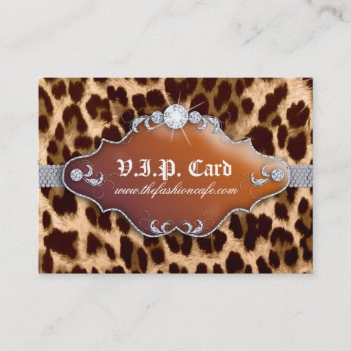 Customizable Jewelry Tanning VIP Club Card Leopard Brown Business Card