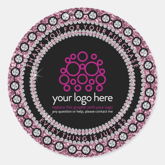 Jewelry Thank you for your purchase Classic Round Sticker (Front)