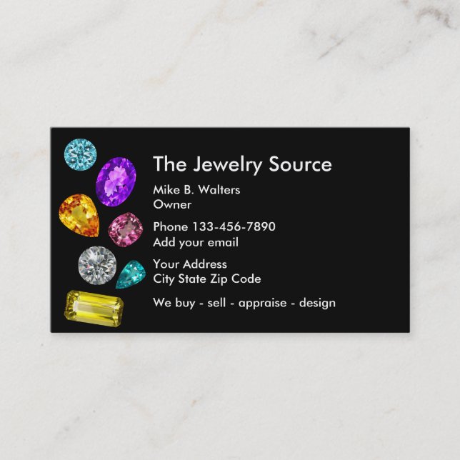 Jewelry Theme Business Profile Cards Template (Front)