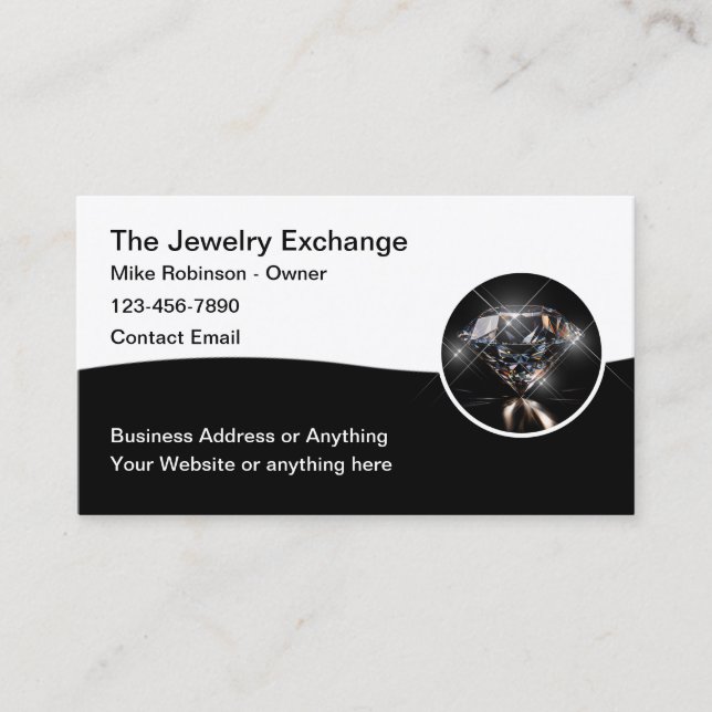 Jewelry Theme Diamond Business Cards (Front)