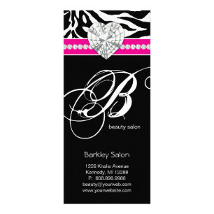 Jewelry Zebra Beauty Salon Spa Pink Rack Card