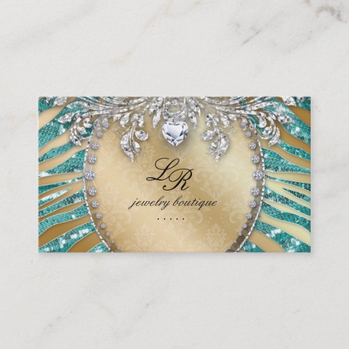 Jewelry Zebra Business Card Cool Sequins Heart