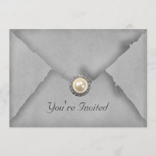 Jewels and Lace Gray Party Invitation