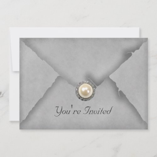 Jewels and Lace Gray Party Invitation