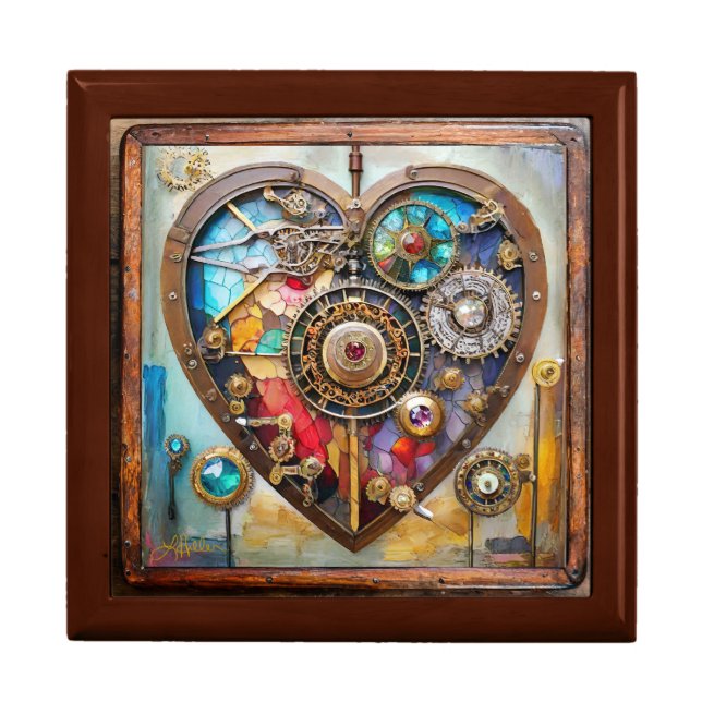 Jewels And Stained Glass Heart Steampunk Series Gift Box (Front)