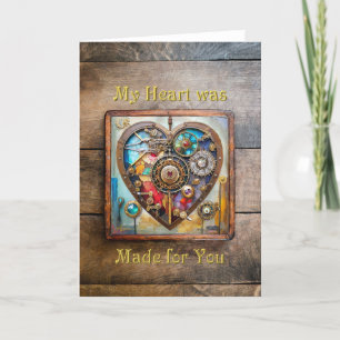 Jewels And Stained Glass Heart Steampunk Series Letterpress Thank You Card