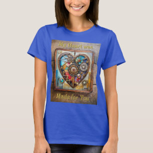 Jewels And Stained Glass Heart Steampunk Series T-Shirt