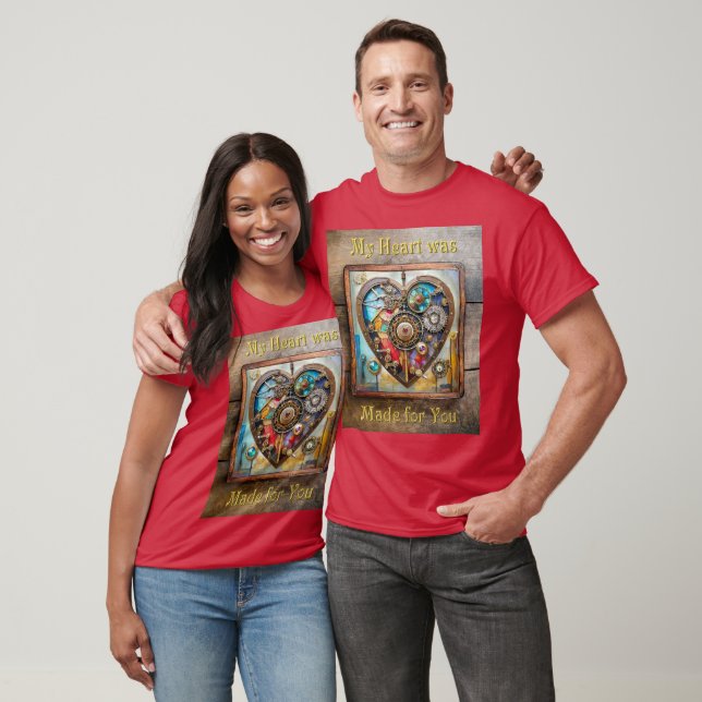 Jewels And Stained Glass Heart Steampunk Series T-Shirt (Unisex)